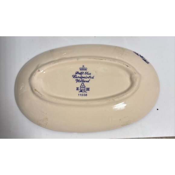 Delft Salt & Pepper Shakers With Tray Set Blue Ceramic Holland 11038 - Picture 8 of 10